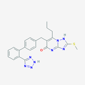 molecular formula C23H22N8OS B071815 (1,2,4)Triazolo(1,5-a)pyrimidin-5(1H)-one, 2-(methylthio)-7-propyl-6-((2'-(1H-tetrazol-5-yl)(1,1'-biphenyl)-4-yl)methyl)- CAS No. 168152-79-2