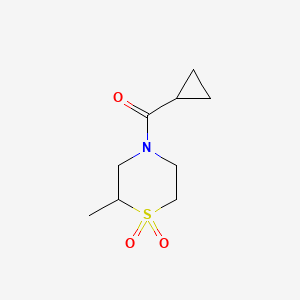 molecular formula C9H15NO3S B7181510 Cyclopropyl-(2-methyl-1,1-dioxo-1,4-thiazinan-4-yl)methanone 