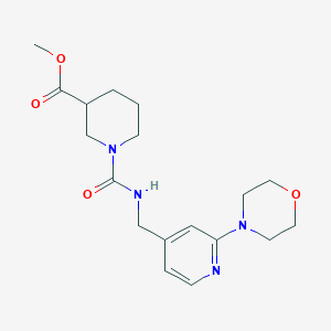 molecular formula C18H26N4O4 B7182172 Methyl 1-[(2-morpholin-4-ylpyridin-4-yl)methylcarbamoyl]piperidine-3-carboxylate 