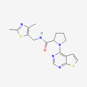 N-[(2,4-dimethyl-1,3-thiazol-5-yl)methyl]-1-thieno[2,3-d]pyrimidin-4-ylpyrrolidine-2-carboxamide