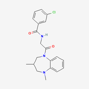 3-chloro-N-[2-(1,3-dimethyl-3,4-dihydro-2H-1,5-benzodiazepin-5-yl)-2-oxoethyl]benzamide