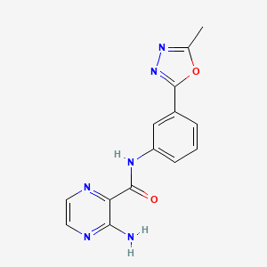 3-amino-N-[3-(5-methyl-1,3,4-oxadiazol-2-yl)phenyl]pyrazine-2-carboxamide