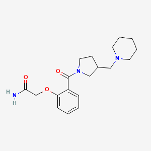 2-[2-[3-(Piperidin-1-ylmethyl)pyrrolidine-1-carbonyl]phenoxy]acetamide