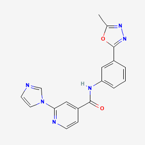 2-imidazol-1-yl-N-[3-(5-methyl-1,3,4-oxadiazol-2-yl)phenyl]pyridine-4-carboxamide