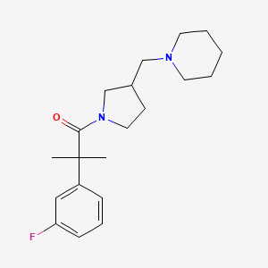 2-(3-Fluorophenyl)-2-methyl-1-[3-(piperidin-1-ylmethyl)pyrrolidin-1-yl]propan-1-one