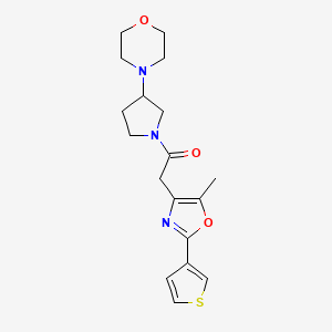 2-(5-Methyl-2-thiophen-3-yl-1,3-oxazol-4-yl)-1-(3-morpholin-4-ylpyrrolidin-1-yl)ethanone