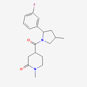 4-[2-(3-Fluorophenyl)-4-methylpyrrolidine-1-carbonyl]-1-methylpiperidin-2-one