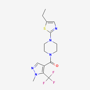 [4-(5-Ethyl-1,3-thiazol-2-yl)piperazin-1-yl]-[1-methyl-5-(trifluoromethyl)pyrazol-4-yl]methanone