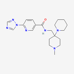 N-[(1-methyl-4-piperidin-1-ylpiperidin-4-yl)methyl]-6-(1,2,4-triazol-1-yl)pyridine-3-carboxamide