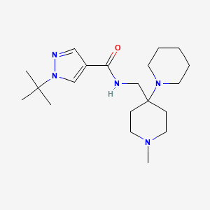 1-tert-butyl-N-[(1-methyl-4-piperidin-1-ylpiperidin-4-yl)methyl]pyrazole-4-carboxamide