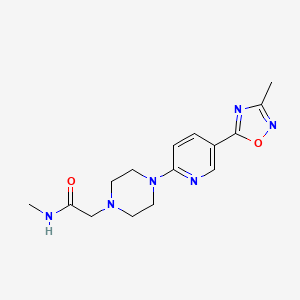 N-methyl-2-[4-[5-(3-methyl-1,2,4-oxadiazol-5-yl)pyridin-2-yl]piperazin-1-yl]acetamide