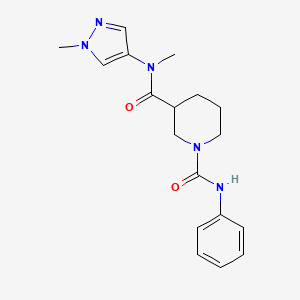 3-N-methyl-3-N-(1-methylpyrazol-4-yl)-1-N-phenylpiperidine-1,3-dicarboxamide