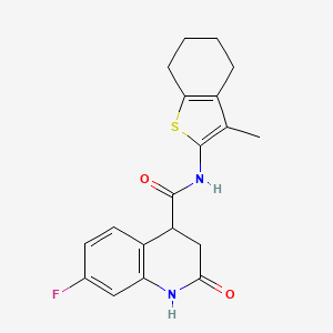 7-fluoro-N-(3-methyl-4,5,6,7-tetrahydro-1-benzothiophen-2-yl)-2-oxo-3,4-dihydro-1H-quinoline-4-carboxamide