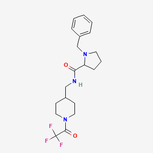 1-benzyl-N-[[1-(2,2,2-trifluoroacetyl)piperidin-4-yl]methyl]pyrrolidine-2-carboxamide