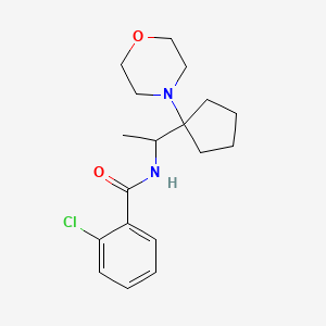 2-chloro-N-[1-(1-morpholin-4-ylcyclopentyl)ethyl]benzamide