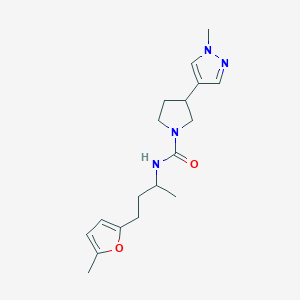 N-[4-(5-methylfuran-2-yl)butan-2-yl]-3-(1-methylpyrazol-4-yl)pyrrolidine-1-carboxamide