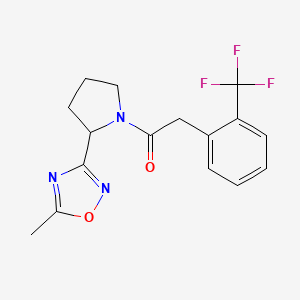 1-[2-(5-Methyl-1,2,4-oxadiazol-3-yl)pyrrolidin-1-yl]-2-[2-(trifluoromethyl)phenyl]ethanone