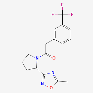 1-[2-(5-Methyl-1,2,4-oxadiazol-3-yl)pyrrolidin-1-yl]-2-[3-(trifluoromethyl)phenyl]ethanone