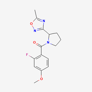 (2-Fluoro-4-methoxyphenyl)-[2-(5-methyl-1,2,4-oxadiazol-3-yl)pyrrolidin-1-yl]methanone