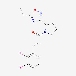 3-(2,3-Difluorophenyl)-1-[2-(5-ethyl-1,2,4-oxadiazol-3-yl)pyrrolidin-1-yl]propan-1-one