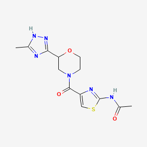 N-[4-[2-(5-methyl-1H-1,2,4-triazol-3-yl)morpholine-4-carbonyl]-1,3-thiazol-2-yl]acetamide