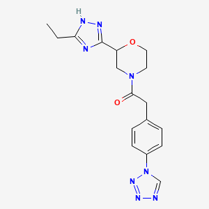 1-[2-(5-ethyl-1H-1,2,4-triazol-3-yl)morpholin-4-yl]-2-[4-(tetrazol-1-yl)phenyl]ethanone