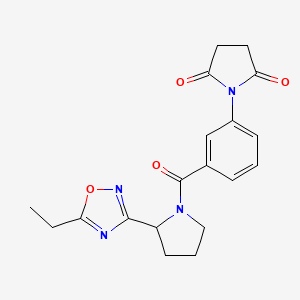 1-[3-[2-(5-Ethyl-1,2,4-oxadiazol-3-yl)pyrrolidine-1-carbonyl]phenyl]pyrrolidine-2,5-dione