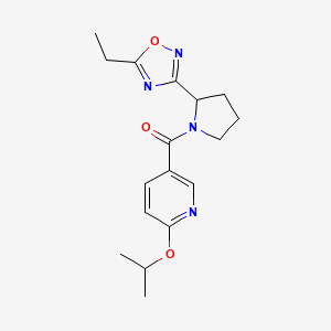 [2-(5-Ethyl-1,2,4-oxadiazol-3-yl)pyrrolidin-1-yl]-(6-propan-2-yloxypyridin-3-yl)methanone