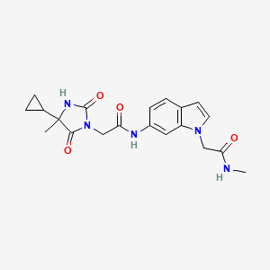 2-[6-[[2-(4-cyclopropyl-4-methyl-2,5-dioxoimidazolidin-1-yl)acetyl]amino]indol-1-yl]-N-methylacetamide