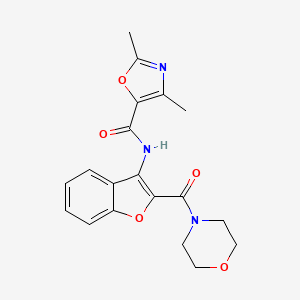 2,4-dimethyl-N-[2-(morpholine-4-carbonyl)-1-benzofuran-3-yl]-1,3-oxazole-5-carboxamide