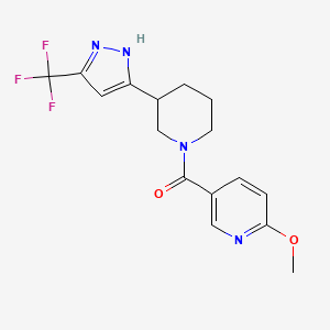 (6-methoxypyridin-3-yl)-[3-[3-(trifluoromethyl)-1H-pyrazol-5-yl]piperidin-1-yl]methanone