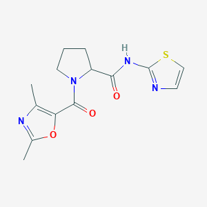 1-(2,4-dimethyl-1,3-oxazole-5-carbonyl)-N-(1,3-thiazol-2-yl)pyrrolidine-2-carboxamide