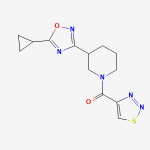 [3-(5-Cyclopropyl-1,2,4-oxadiazol-3-yl)piperidin-1-yl]-(thiadiazol-4-yl)methanone