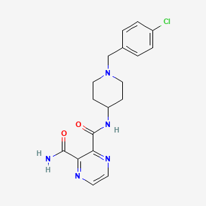 3-N-[1-[(4-chlorophenyl)methyl]piperidin-4-yl]pyrazine-2,3-dicarboxamide