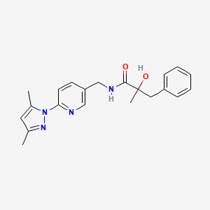 N-[[6-(3,5-dimethylpyrazol-1-yl)pyridin-3-yl]methyl]-2-hydroxy-2-methyl-3-phenylpropanamide