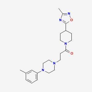 1-[4-(3-Methyl-1,2,4-oxadiazol-5-yl)piperidin-1-yl]-3-[4-(3-methylphenyl)piperazin-1-yl]propan-1-one