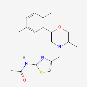 N-[4-[[2-(2,5-dimethylphenyl)-5-methylmorpholin-4-yl]methyl]-1,3-thiazol-2-yl]acetamide