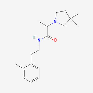 2-(3,3-dimethylpyrrolidin-1-yl)-N-[2-(2-methylphenyl)ethyl]propanamide