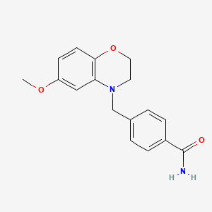 4-[(6-Methoxy-2,3-dihydro-1,4-benzoxazin-4-yl)methyl]benzamide