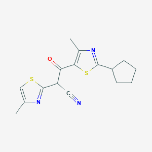 3-(2-Cyclopentyl-4-methyl-1,3-thiazol-5-yl)-2-(4-methyl-1,3-thiazol-2-yl)-3-oxopropanenitrile