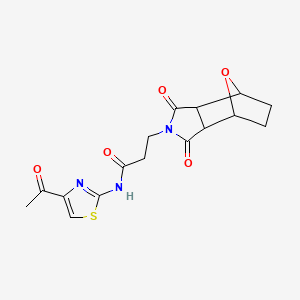 N-(4-acetyl-1,3-thiazol-2-yl)-3-(1,3-dioxo-3a,4,5,6,7,7a-hexahydro-4,7-epoxyisoindol-2-yl)propanamide