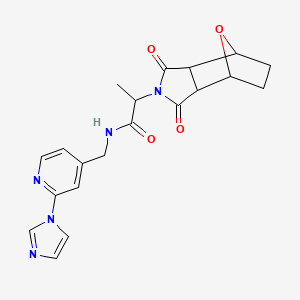 2-(1,3-dioxo-3a,4,5,6,7,7a-hexahydro-4,7-epoxyisoindol-2-yl)-N-[(2-imidazol-1-ylpyridin-4-yl)methyl]propanamide