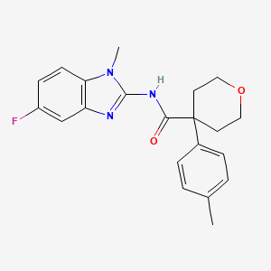 N-(5-fluoro-1-methylbenzimidazol-2-yl)-4-(4-methylphenyl)oxane-4-carboxamide