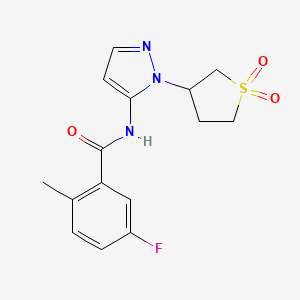 N-[2-(1,1-dioxothiolan-3-yl)pyrazol-3-yl]-5-fluoro-2-methylbenzamide