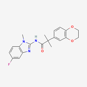 2-(2,3-dihydro-1,4-benzodioxin-6-yl)-N-(5-fluoro-1-methylbenzimidazol-2-yl)-2-methylpropanamide