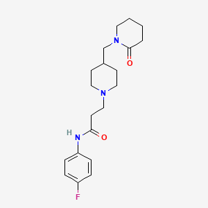 N-(4-fluorophenyl)-3-[4-[(2-oxopiperidin-1-yl)methyl]piperidin-1-yl]propanamide