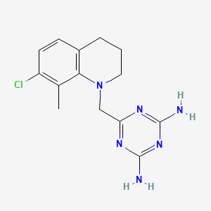 6-[(7-chloro-8-methyl-3,4-dihydro-2H-quinolin-1-yl)methyl]-1,3,5-triazine-2,4-diamine