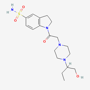 1-[2-[4-(1-Hydroxybutan-2-yl)piperazin-1-yl]acetyl]-2,3-dihydroindole-5-sulfonamide