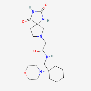 2-(2,4-dioxo-1,3,7-triazaspiro[4.4]nonan-7-yl)-N-[(1-morpholin-4-ylcyclohexyl)methyl]acetamide