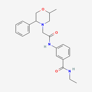 N-ethyl-3-[[2-(2-methyl-5-phenylmorpholin-4-yl)acetyl]amino]benzamide